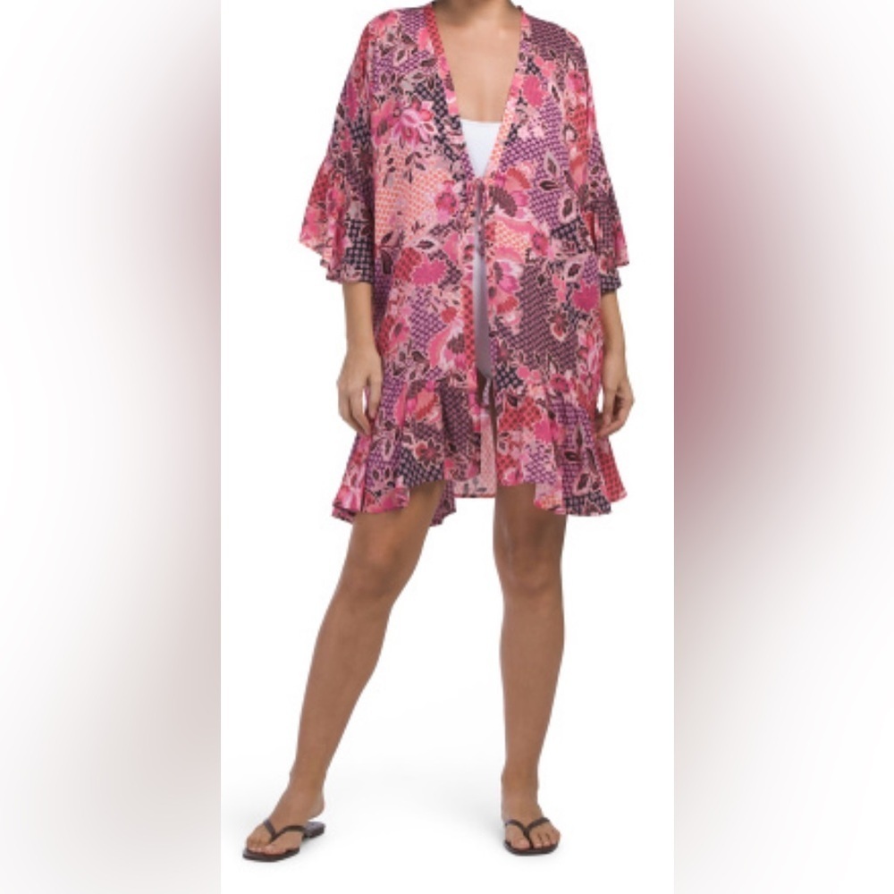 Johnny Was Valennis Ruffle Cover Up Kimono Size XXS XS NWT